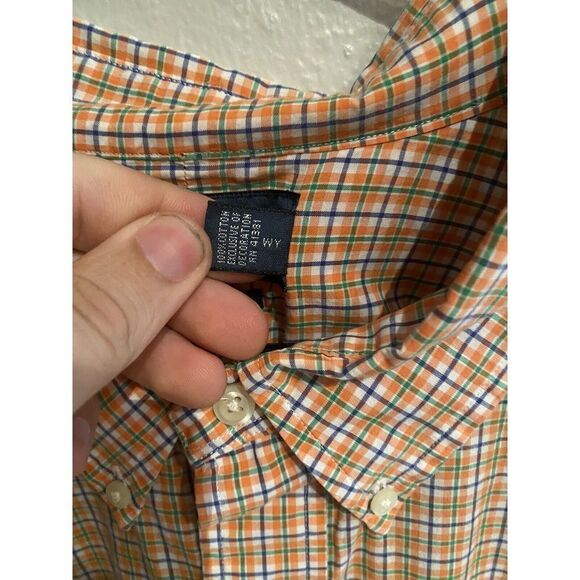 Ralph Lauren Mens 4XLT Tall Long Sleeve Button Up Shirt Multicolor Plaid Orange - Picture 4 of 7